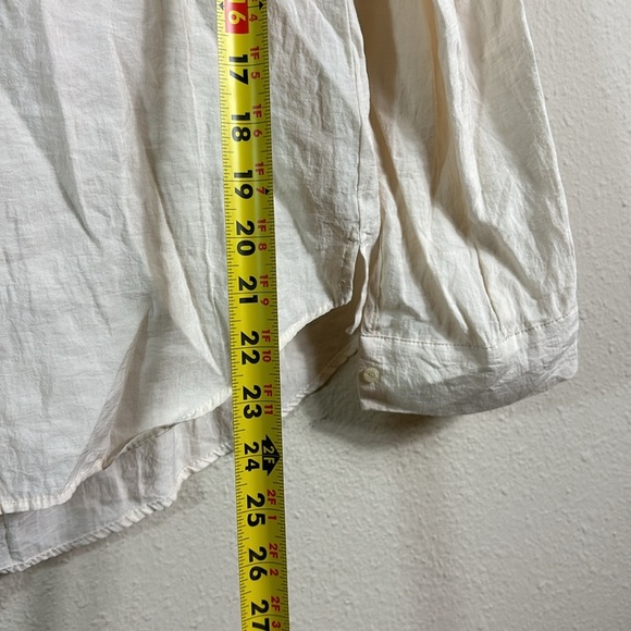 Zara western cowgirl style fringe button down shirt off white / beige size M - Picture 7 of 9